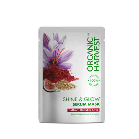Buy Organic Harvest Shine & Glow Serum Mask For Women With Saffron, Oat Milk & Fig Extracts - Purplle