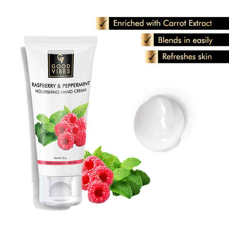 Buy Good Vibes Nourishing Hand Cream - Raspberry and Peppermint (50 gm) - Purplle