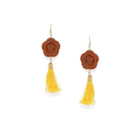 Buy Golden Peacock Rose Tassel Earring - Purplle