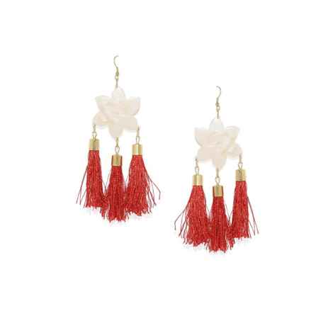 Buy Golden Peacock Resin Star Shaped Red Earring - Purplle