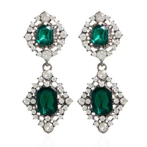 Buy Sukkhi Exotic Crystal Stone Green Rhodium Plated Earring for Women - E80757 - Purplle