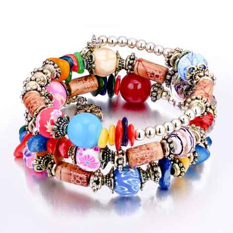 Buy Sukkhi Dazzling Beads Rhodium Plated Multi Colour Bracelet For Women - BC81138 - Purplle