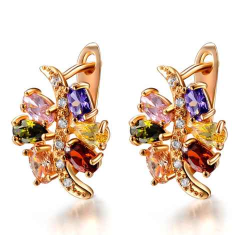 Buy Sukkhi Exotic Crystal Gold Plated Clip-On Earring for Women - Purplle