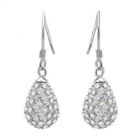 Buy Sukkhi Gleaming Crystals from Swarovski Drop Down Platinum Plated Dangle Earring Women and Girls - Purplle