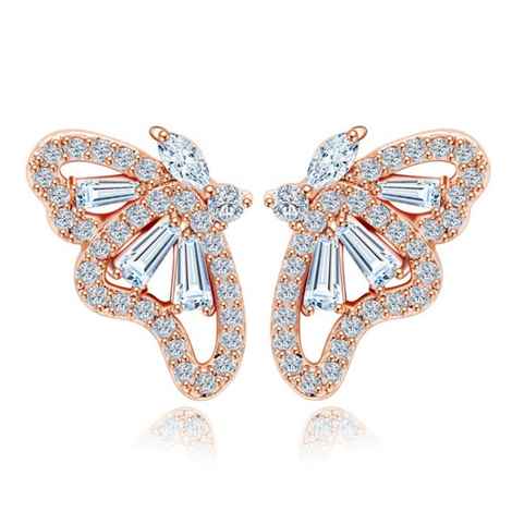 Buy Sukkhi Classic Butterfly Pink Crystal Gold Plated Earring For Women - E81124 - Purplle