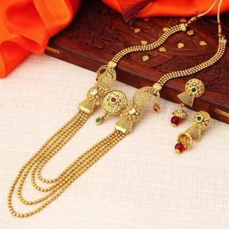 Sukkhi Classy 4 String Gold Plated Necklace Set For Women - N72398GLDPHT122017
