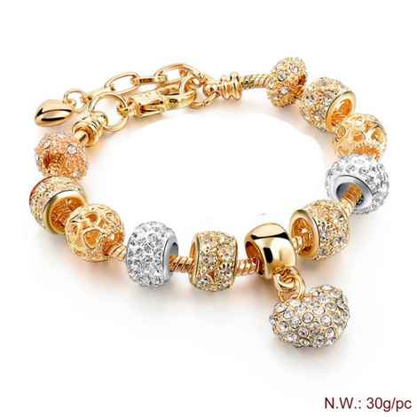 Buy Sukkhi Adorable Valentine Heart Crystal Gold Plated Multi Colour Bracelet For Women - BC81046 - Purplle