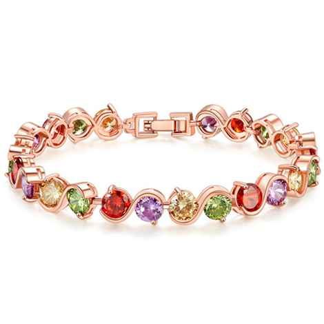 Buy Sukkhi Eye-catchy Color stone Gold Plated Multi Colour Bracelet For Women - BC80824 - Purplle
