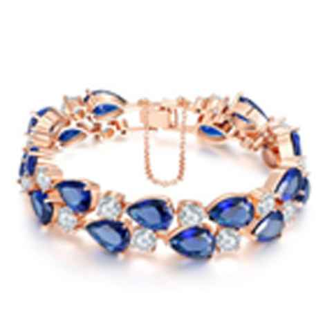 Buy Sukkhi Designer Adjustable Blue Crystal Gold Plated Bracelet For Women - BC80981 - Purplle