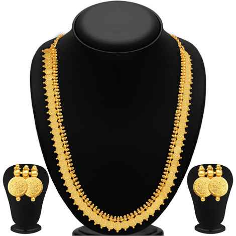 Buy Sukkhi Royal Gold Plated Temple Jewellery Necklace Set - 2253NGDLPV2000 - Purplle