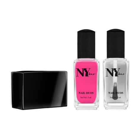 NY Bae Nail Paint Duos, Pink Creme Polish with Mattifying Top Coat - Turkey Sandwich Date (5 ml + 5 ml)