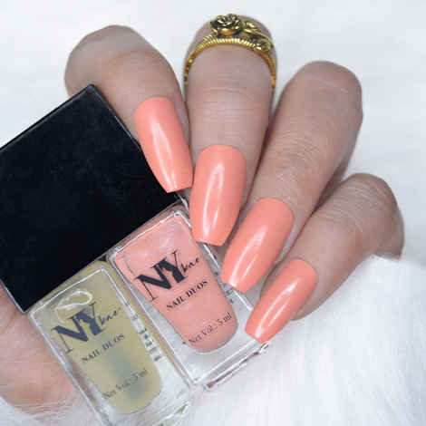 NY Bae Nail Paint Duos, Nude Creme Polish with Mattifying Top Coat - Cookie Dough Date (5 ml + 5 ml)