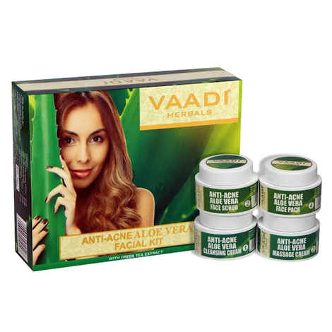 Buy Vaadi Herbals Anti-Acne Aloe Vera Facial Kit With Green Tea Extract (70 g) - Purplle
