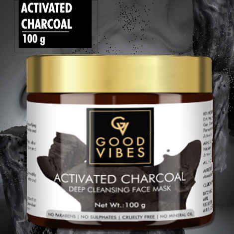 Good Vibes Activated Charcoal Deep Cleansing Face Mask | Anti-Acne, Softening | With Liquorice | No Parabens, No Sulphates, No Mineral Oil (100 g)