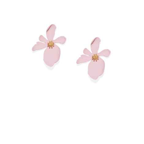 Buy Golden Peacock Pink Flower Shape Earrings - Purplle
