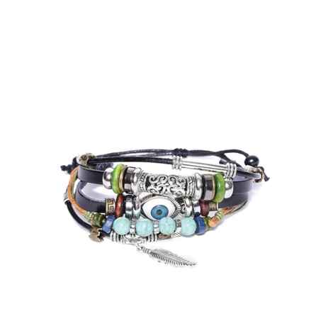 Buy Golden Peacock Unisex Multicoloured Beaded Multistranded Bracelet - Purplle