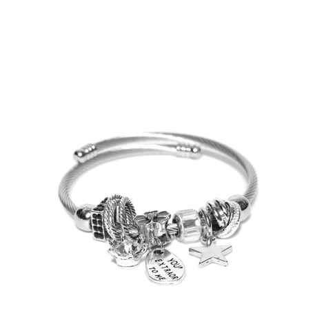 Buy Golden Peacock Silver-Plated Charm Bracelet - Purplle