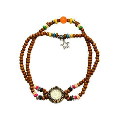 Buy Golden Peacock Watch Wrapped Bracelet - Purplle