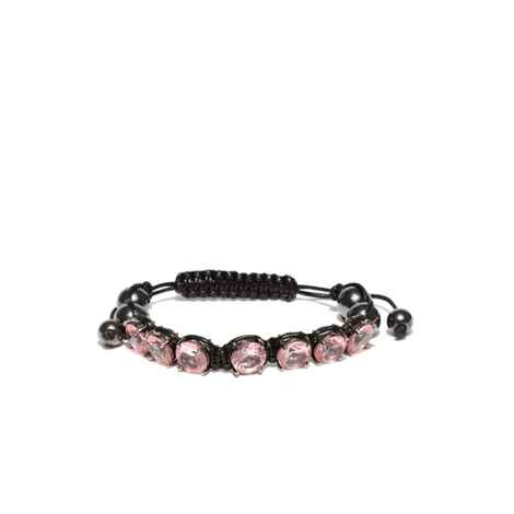 Buy Golden Peacock Black Beaded Macrame Bracelet - Purplle