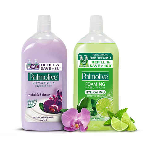 Palmolive Lime & Mint + Black Orchis & Milk Hand Wash Combo (500ML each)
