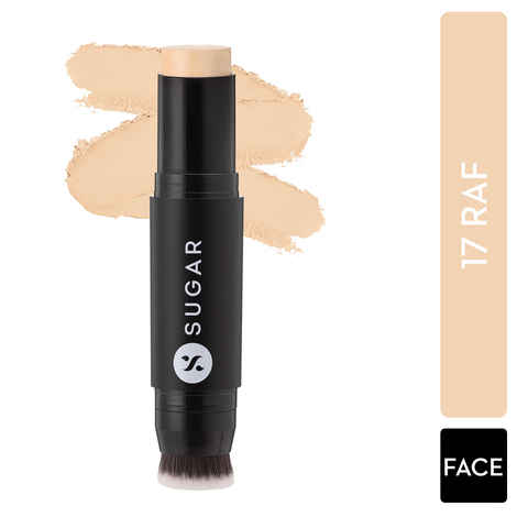 SUGAR Cosmetics Ace Of Face Foundation Stick with In-Built Brush | Lasts 24hrs | Full Coverage Foundation for Women | 12gm - 17 Raf