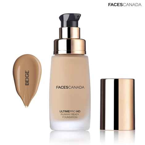 FACES CANADA Ultime Pro HD Runway Ready Foundation - Beige, 30 ml | Radiant Flawless Finish | HD High Coverage | Blends Easily | Longwear | Natural Dewy Skin
