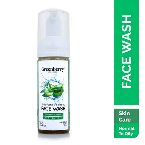 Buy Greenberry Organics Anti-Acne Foaming Face Wash (50 ml) - Purplle