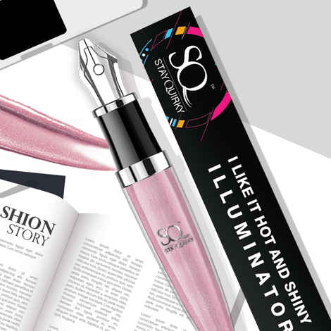 Stay Quirky Highlighter & Illuminator Pink I Like It Hot & Shiny|Shimmer| Long Lasting| Lightweight| Blendable| Intense Pigment - Get Licky 5 (4 ml)