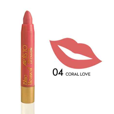 Blue Heaven Artisto Velvet Matte Lip Crayon, 04 (Coral Love) (3.2g)