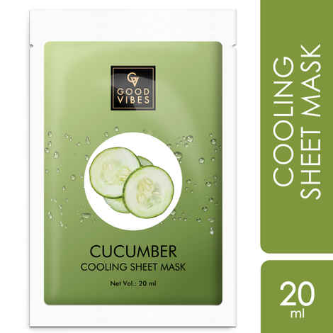 Buy Good Vibes Cucumber Cooling Sheet Mask | Soothing, Anti-Ageing, Wrinkle | No Animal Testing (20 ml) - Purplle