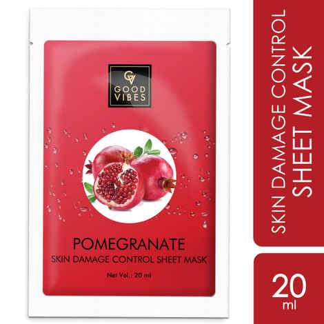 Buy Good Vibes Pomegranate Skin Damage Control Sheet Mask | Sun Protection, Nourishing, Smoothening | No Animal Testing - (20 ml) - Purplle