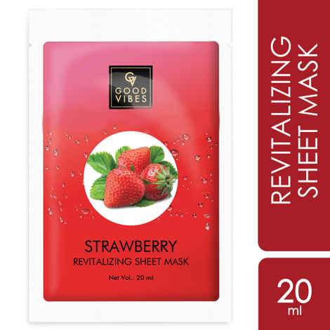 Buy Good Vibes Strawberry Revitalizing Sheet Mask |Anti-Acne, Moisturizing | No Animal Testing (20 ml) - Purplle