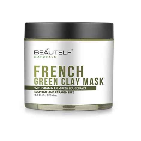 Buy Beautelf Vitamin E 4.4 Fl Oz French Green Clay Mask for Shrinking Pores, Blackhead, Fighting Acne and Toning Skin (125 g) - Purplle