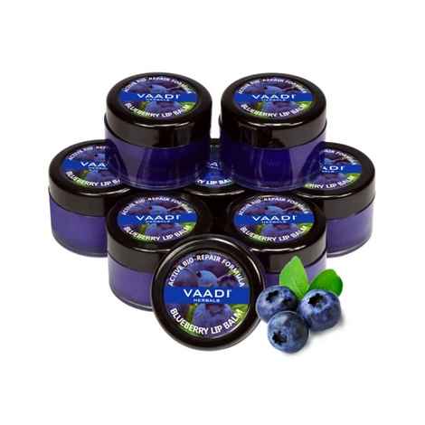 Buy Vaadi Herbals Lip Balm Blueberry Super Value Pack Of 8 (6 + 2 Free) (10 g X 8) - Purplle