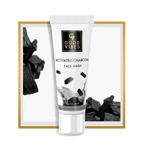 Buy Good Vibes Face Wash - Activated Charcoal - Travel Size (10 ml) - Purplle