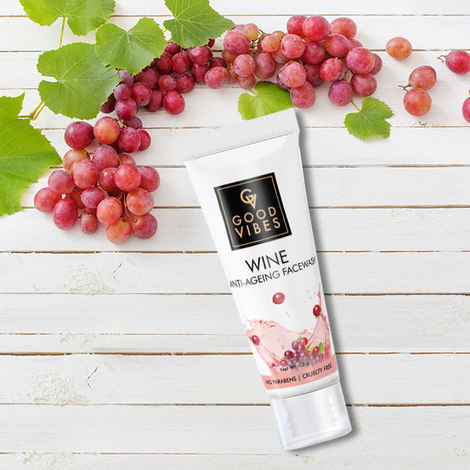 Buy Good Vibes Anti - Ageing Face Wash - Wine - Travel Size (10 ml) - Purplle