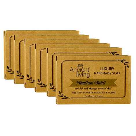 Buy Ancient Living Multanimitti Handmade Soap (100 g) Set Of 6 - Purplle