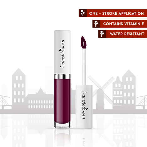 Buy I-AmsterDAMN Liquid Lipstick, Matte, Purple, Tulips for Perfect Love - Purple Care 2 (3.7 ml) - Purplle
