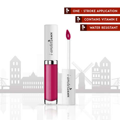 I-AmsterDAMN Liquid Lipstick, Matte, Pink, Tulips for Perfect Love - Pink Kiss 3 (3.7 ml)