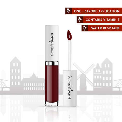 I-AmsterDAMN Liquid Lipstick, Matte, Red, Tulips for Perfect Love - Red Romance 4 (3.7 ml)