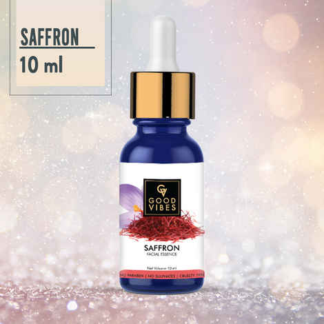 Good Vibes Saffron Facial Essence | Anti-Inflammatory, Anti-Fungal, Soothing | No Parabens, No Sulphates, No Animal Testing (10 ml)