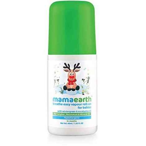 Buy Mamaearth Natural Breathe Easy Vapour Roll-On For Cold & Nasal Congestion, With Wintergreen & Eucalyptus Oil - Purplle