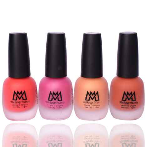 Makeup Mania Premium Nail Polish Set, Velvet Matte Nail Paint Combo of 4, Home & Professional Use, Perfect Gift for Girls & Women (MM#64)