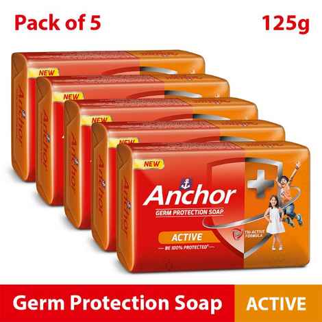 Buy Anchor Active Germ Protection Soap (125 g x 5) - Purplle