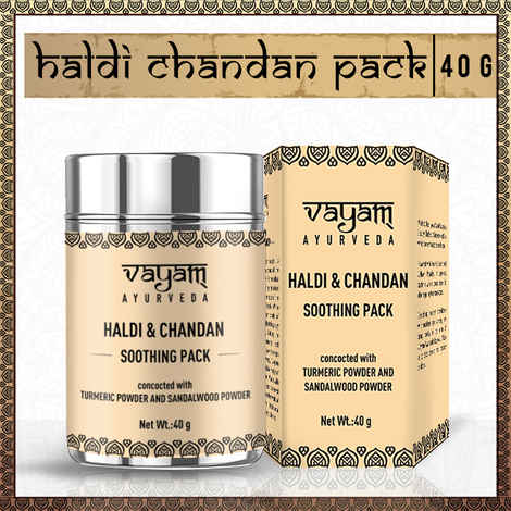 Vayam Ayurveda Haldi - Chandan Soothing Face Pack concocted with Turmeric Powder and Sandalwood Powder (40 g) | Ayurvedic | Natural | Herbal | Pure | Sulphate free | Paraben Free