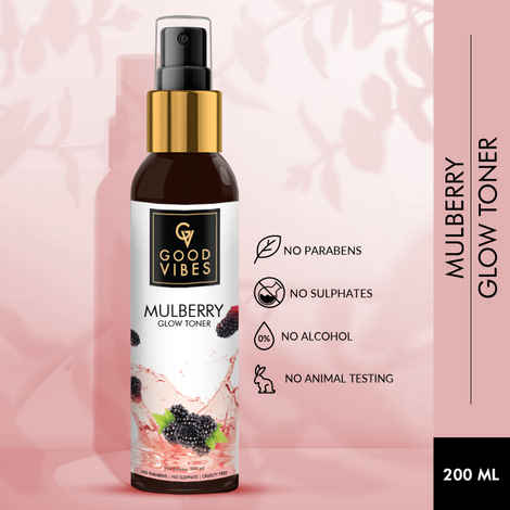 Buy Good Vibes Mulberry Glow Toner | Anti-Ageing, Lightening | No Parabens, No Alcohol, No Sulphates, No Mineral Oil, No Animal Testing (200 ml) - Purplle