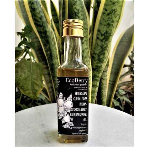 EcoBerry Bhrin garaj Curry Leaves Indian gooseberry Hair Darkenin g Oil (100 ml)