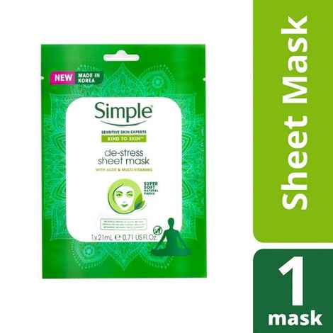 Buy Simple Kind to Skin De-Stress Sheet Mask, (21 ml) - Purplle