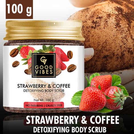 Good Vibes Detoxifying Body Scrub - Strawberry & Coffee (100 g)