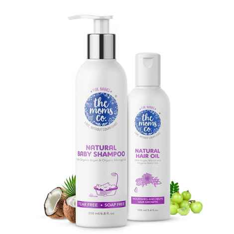 Buy The Moms Co. Natural Hair Care Essentials For Baby with Baby shampoo (200 ml) and Hair oil (100 ml) - Purplle